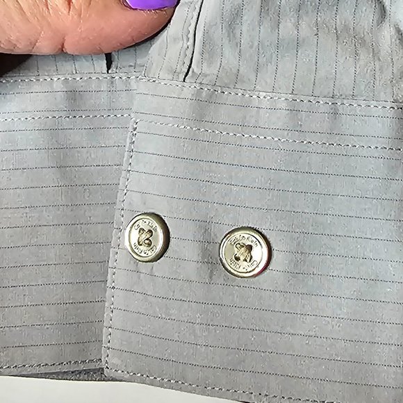 Calvin Klein Modern Fit Gray Button Down Shirt - Picture 4 of 9